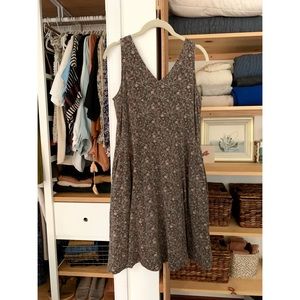 Pact Green Floral V Neck Dress Size L Sleeveless Bra Top Organic Cotton Blend